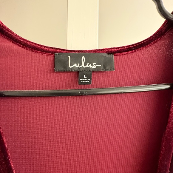 Lulu's Deep Red Velvet Dress - Picture 3 of 6